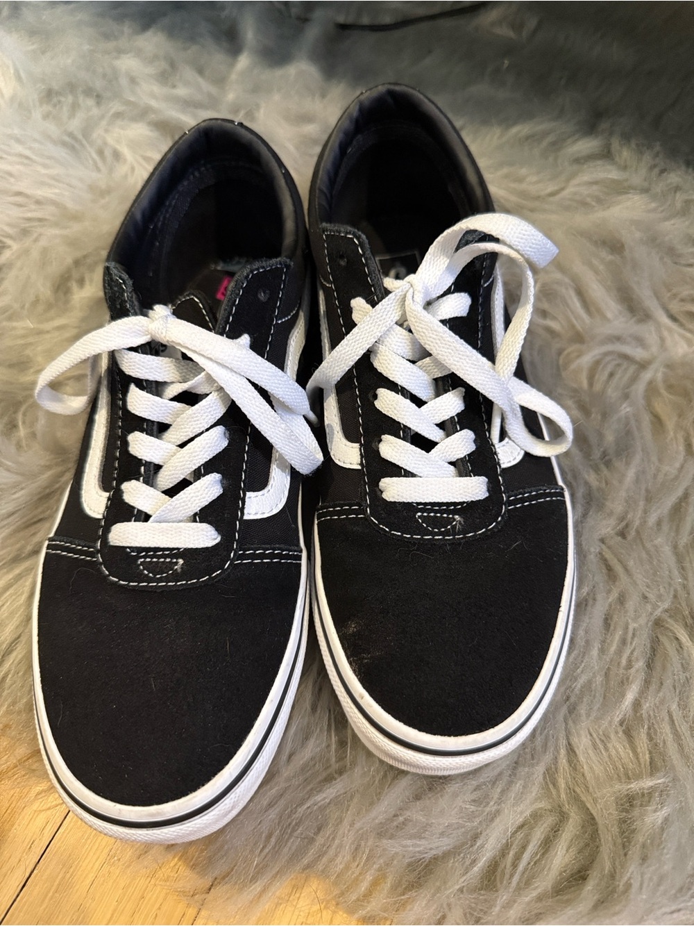 Vans Black and White Low-Top Canvas Sneakers